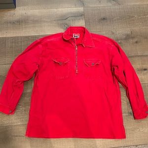 Vintage Marlboro red corduroy oversized 1/2 zip shirt